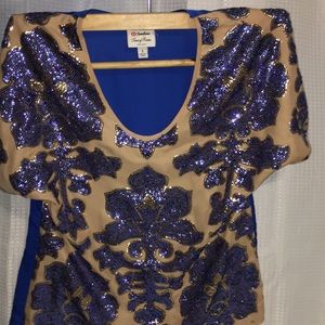 Neiman Marcus Blue & Gold Blouse✨💙